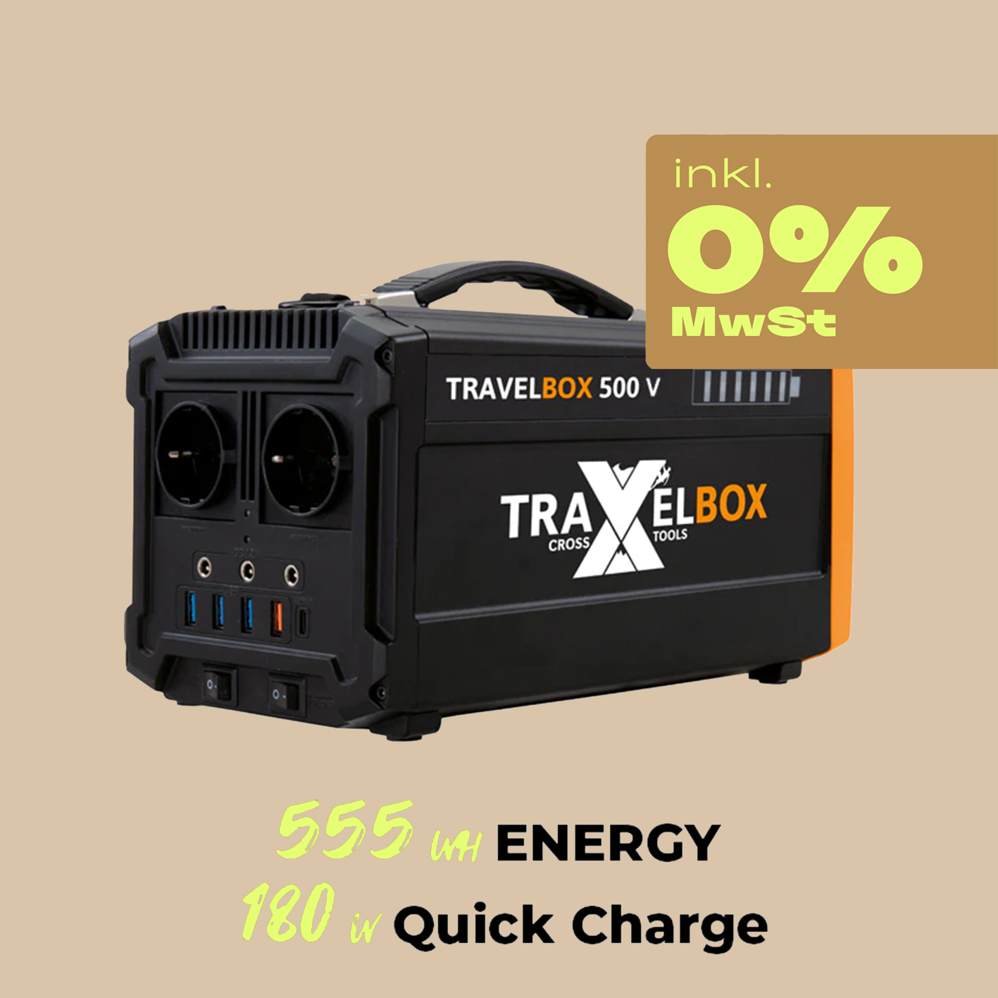 CrossTools Powerstation TRAVELBOX – 555 Wh B-Ware