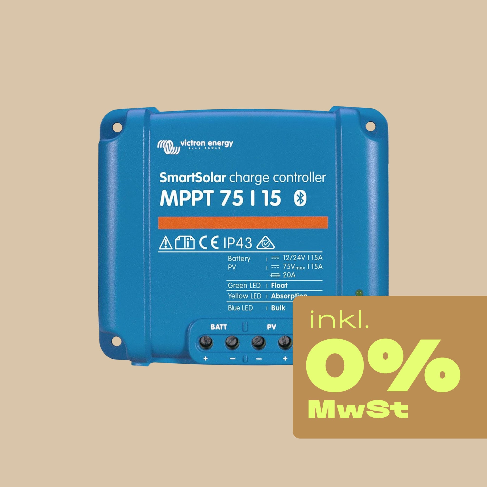 Victron Smartsolar MPPT 75/15 15A 12V 24V Solar Laderegler - 0% MwSt.