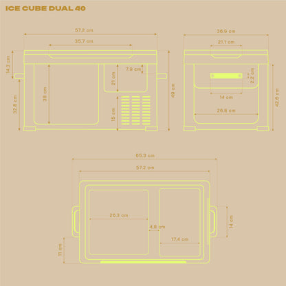 IceCube DUAL 40 Kompressor-Kühlbox, 12/24/230 V, 40L