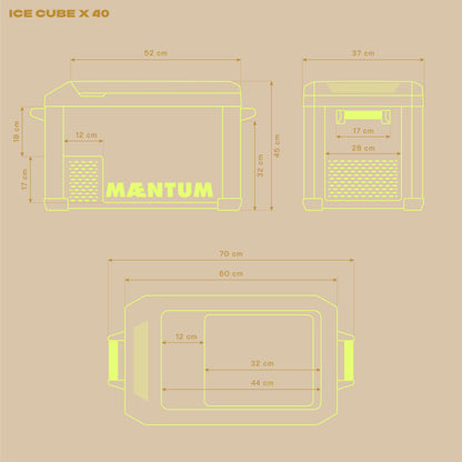 IceCubeX 40 - Kompressor-Kühlbox, 12/24/230V, 40L